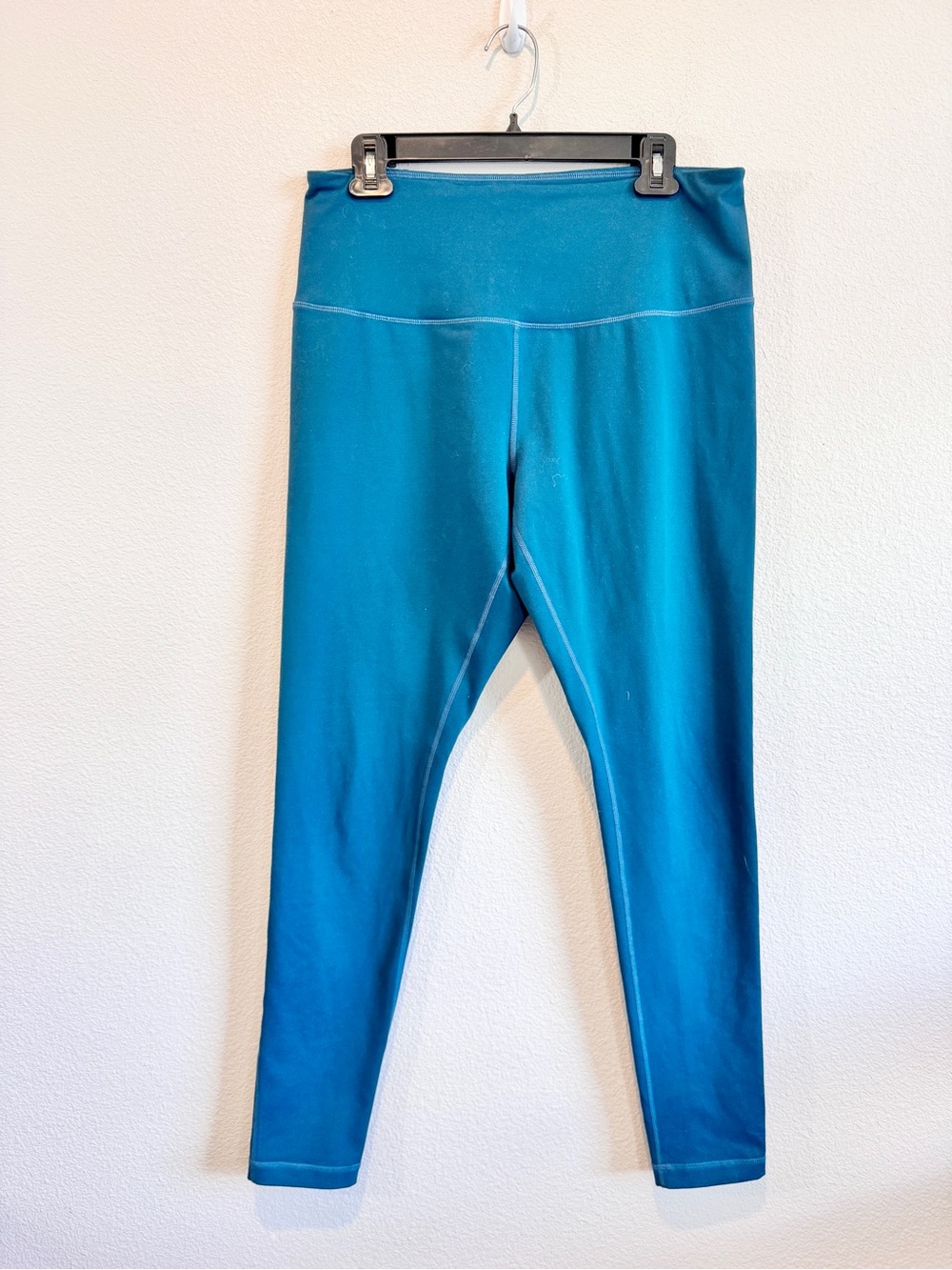 Zella XL High Waist Teal Blue 7/8 Leggings Yoga Pilates Athleisure Gym K49